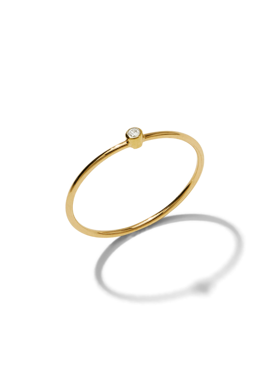 Thin Diamond Yellow Gold Stacking Ring