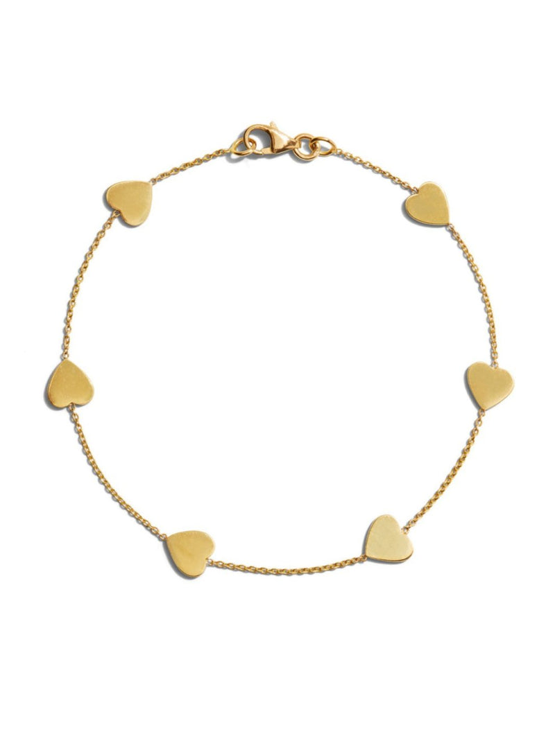 Heart by the Inch Yellow Gold Chain Bracelet