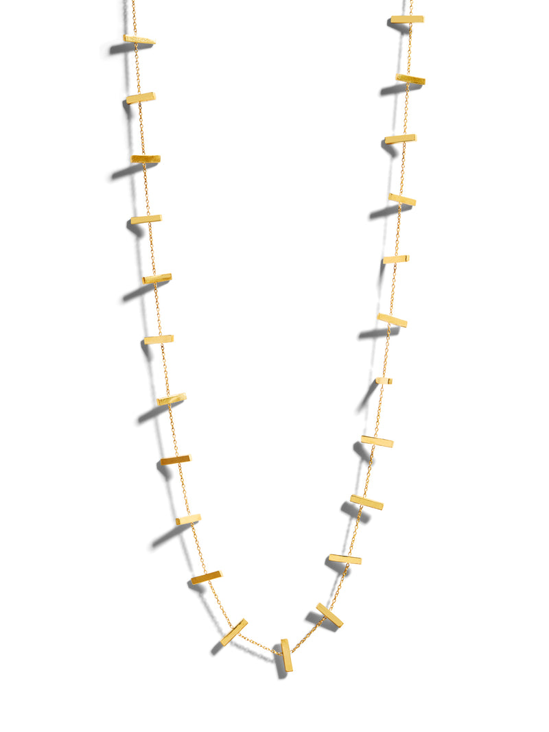 Cross Bar Chain Yellow Gold Necklace