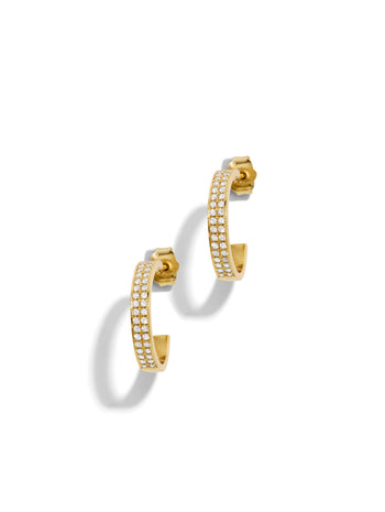 Mini Diamond Ellen Yellow Gold Hoops