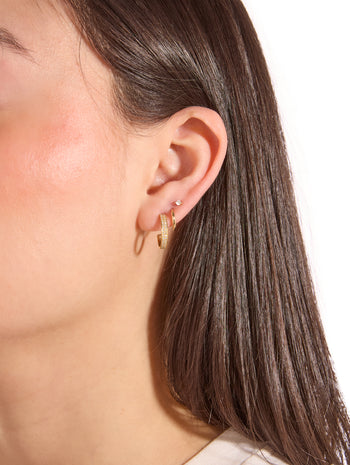 Mini Diamond Ellen Yellow Gold Hoops