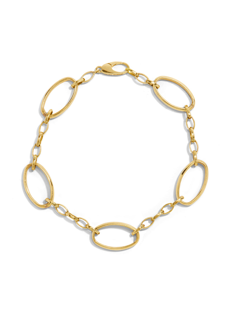 Small & Large Edith Link Yellow Gold Bracelet