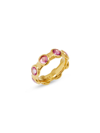 Pink Sapphire Extra Small Vic Yellow Gold Ring