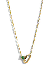 Emerald OG Link Yellow Gold Necklace