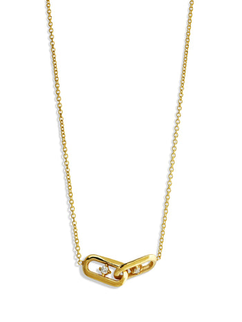 OG Links & Double Sided Diamonds Yellow Gold Necklace