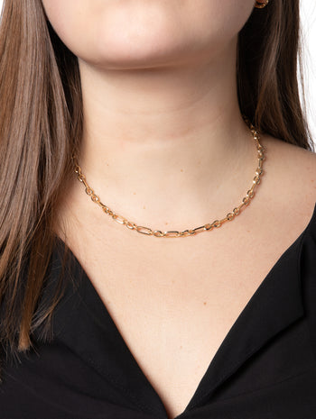 Figaro Link Chain Yellow Gold Necklace