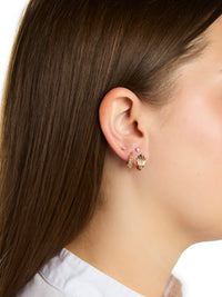 Fluted Yellow Gold Huggie Earrings