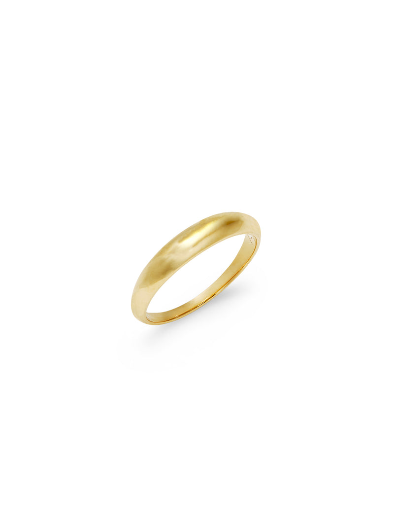 Thin Crescent Yellow Gold Ring