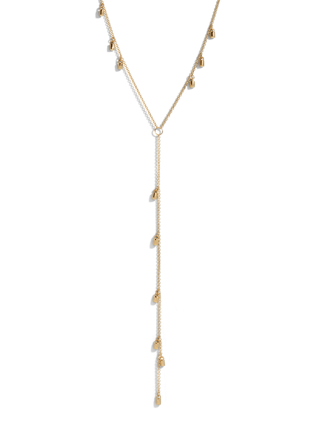 Fairy Dust Yellow Gold Lariat Necklace