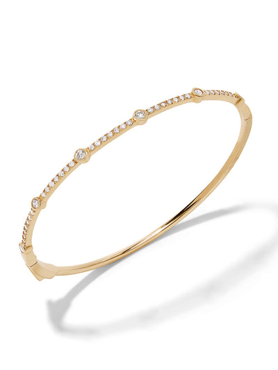 Sticks and Stones Yellow Gold Bangle Bracelet