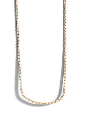 Yellow Gold Diamond Tennis Necklace