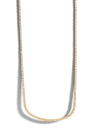 Yellow Gold Diamond Tennis Necklace