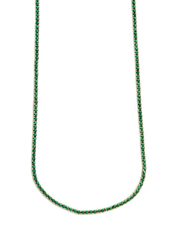 Yellow Gold Malachite Tennis Necklace