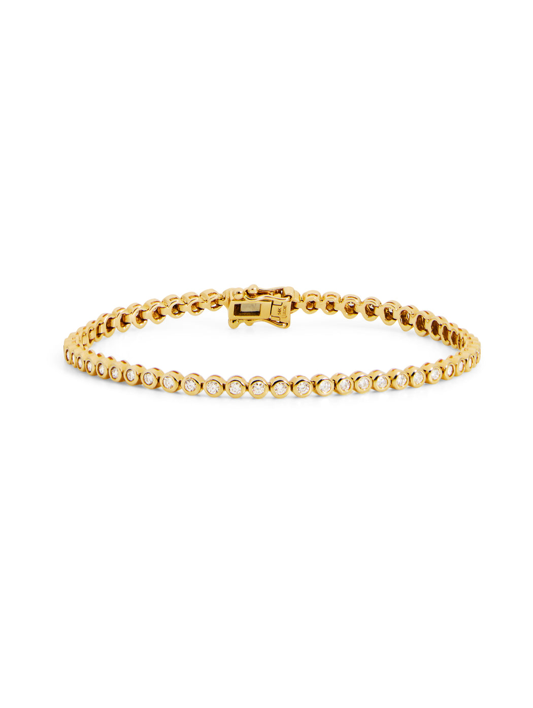 Baby Diamond Bezel Yellow Gold Tennis Bracelet