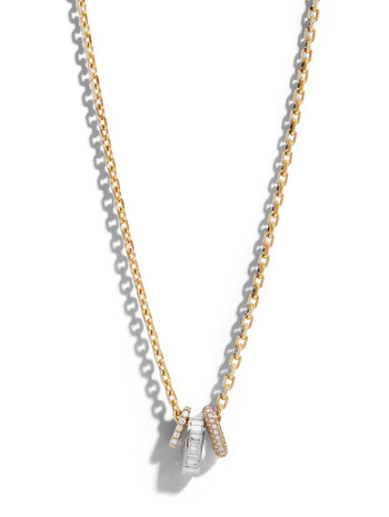 Mini Triple Legend Link Yellow & White Gold Necklace