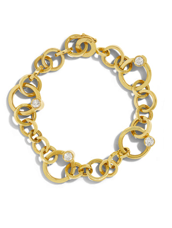 Diamond Full Circle Yellow Gold Bracelet