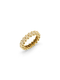 The Atom Yellow Gold Diamond Band