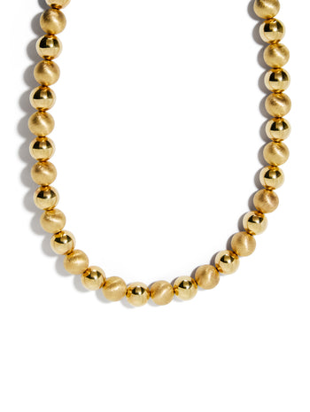 Marella Yellow Gold and Brushed Gold Ball Necklace