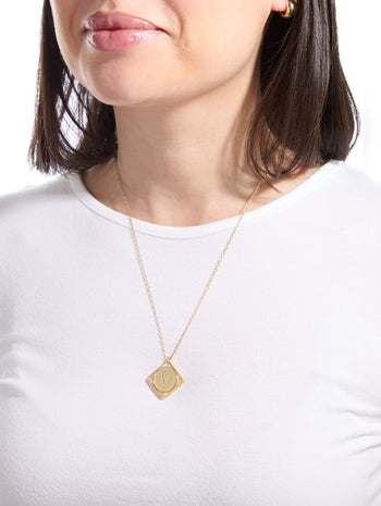 Bruno Diamond Initial Yellow Gold Necklace