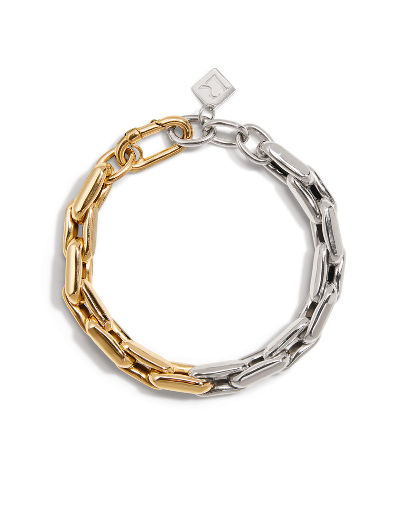 LR3 Small Link Yellow & White Gold Bracelet