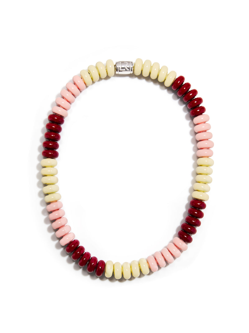 Bob Red, Pink, & Vanilla Enamel Necklace