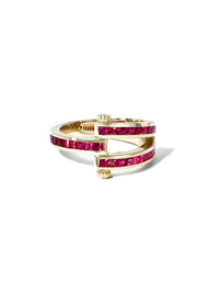 Carre Ruby Yellow Gold Magna ring