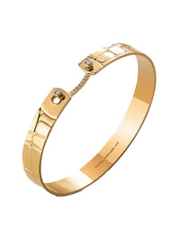 16cm Limited Edition Wide Later Alligator Yellow Gold Bangle