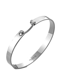 16cm Wide Dinner Date Mood White Gold Bangle