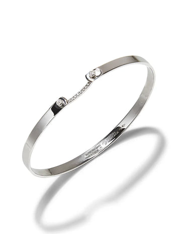 Business Meeting Mood White Gold Bangle Bracelet