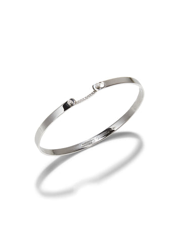 Business Meeting Mood White Gold Bangle Bracelet