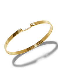 Business Meeting Mood Yellow Gold Bangle Bracelet