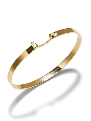 Dinner Date Mood Yellow Gold Bangle Bracelet