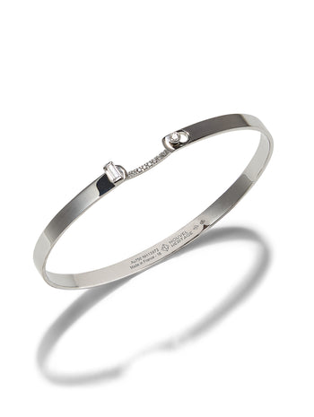 Dinner Date Mood White Gold Bangle Bracelet