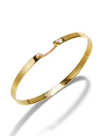 Baby Pink Mood Yellow Gold Bangle Bracelet