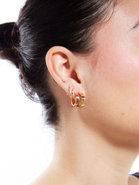 Monday Morning Mood Yellow Gold Double Hoop Earrings