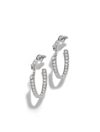 Eternity Tuxedo White Gold Hoop Earrings