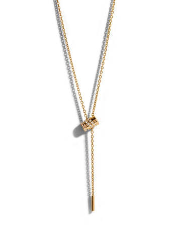 Pavéd Mini Latch Yellow Gold Necklace