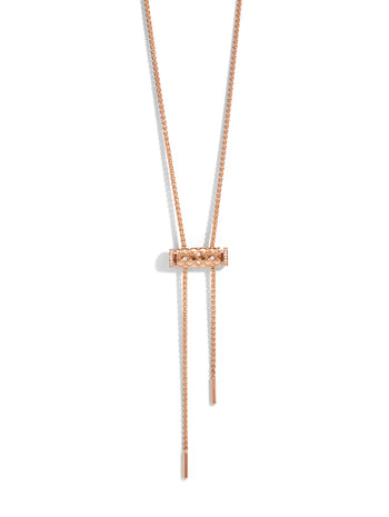 Semi-Pave Latch Pendant on 85CM Rose Gold Chain