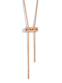 Semi-Pave Latch Pendant on 85CM Rose Gold Chain