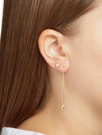 Diamond Nesting Gem Yellow Gold Studs