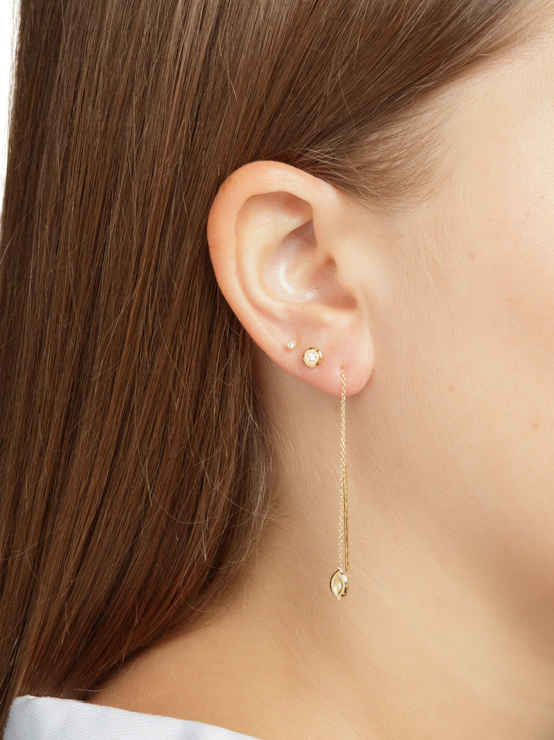 Diamond Nesting Gem Yellow Gold Studs