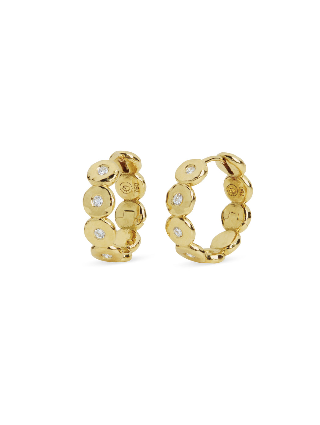 Diamond Petite Edith Yellow Gold Hoops