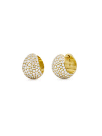 Diamond Icon Poppy Yellow Gold Hoop Earrings