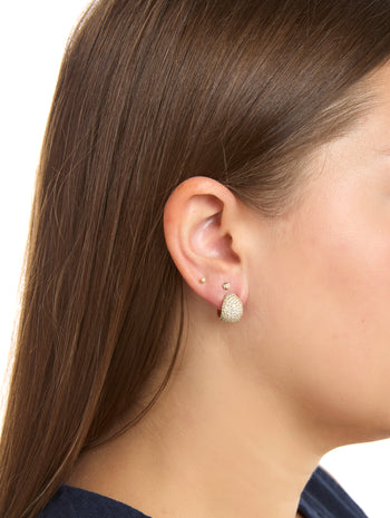 Diamond Icon Poppy Yellow Gold Hoop Earrings