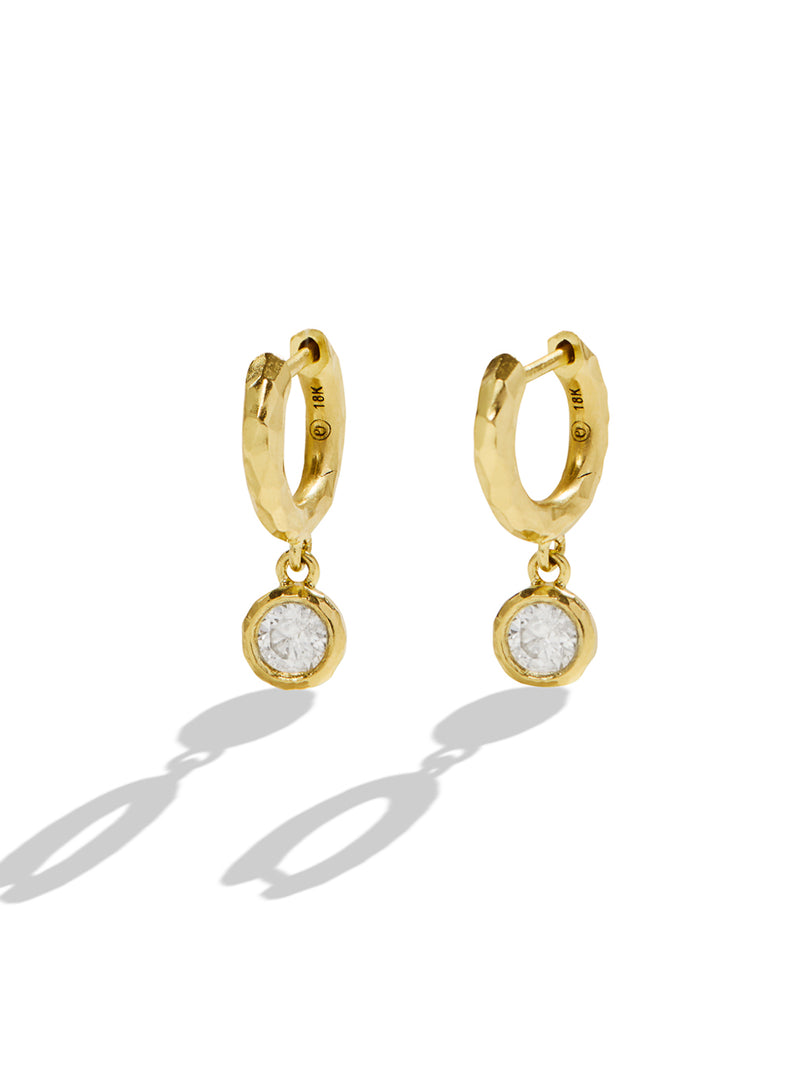 0.5ct Diamond Charmed Petite Gabby Yellow Gold Hoop Earrings