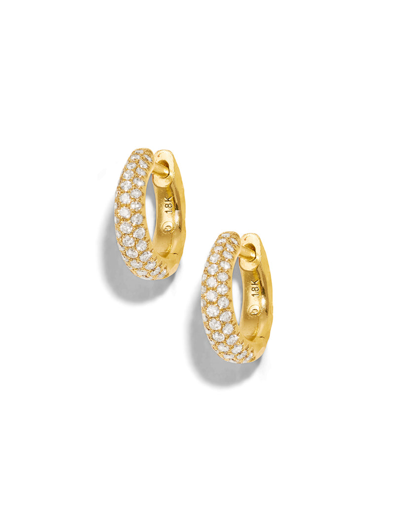 Diamond Micro Yana Yellow Gold Hoops