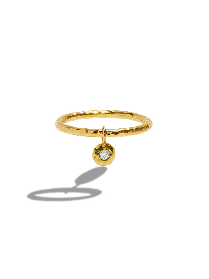 Nesting Gem Diamond Yellow Gold Stack Ring