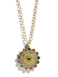 Greens Temple Mandala Yellow Gold Necklace