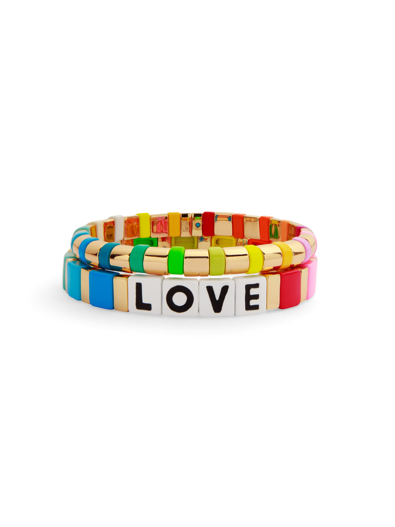 Love Rainbow Bracelet Duo