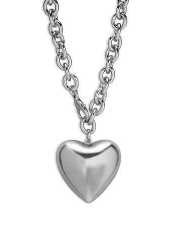 Silver Heart and Soul Necklace